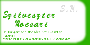 szilveszter mocsari business card